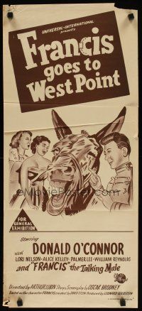7c592 FRANCIS GOES TO WEST POINT Aust daybill '52 Donald O'Connor & wacky talking mule!
