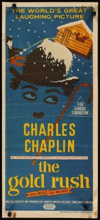 7c614 GOLD RUSH Aust daybill R50s gold mining in the Yukon, Charlie Chaplin classic!