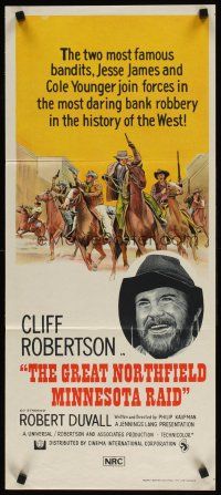 7c618 GREAT NORTHFIELD MINNESOTA RAID Aust daybill '72 Cliff Robertson as Cole Younger!