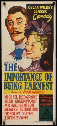 7c658 IMPORTANCE OF BEING EARNEST Aust daybill '53 Oscar Wilde's comedy, great stone litho!
