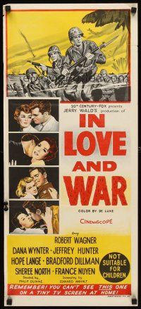 7c659 IN LOVE & WAR Aust daybill '58 U.S. Marines Robert Wagner & Jeff Hunter, Dana Wynter!