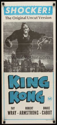 7c677 KING KONG Aust daybill R72 Fay Wray, Robert Armstrong, original uncut shocker!