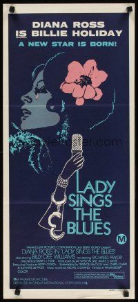 7c679 LADY SINGS THE BLUES Aust daybill '72 Diana Ross in her film debut as singer Billie Holiday!