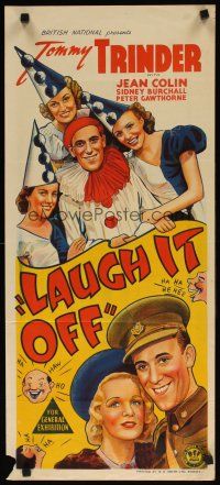 7c685 LAUGH IT OFF Aust daybill '40s Tommy Trinder, Jean Colin, English musical!