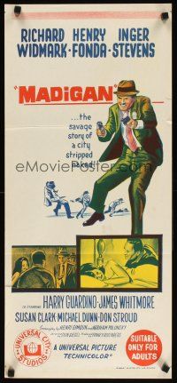 7c712 MADIGAN Aust daybill '68 Richard Widmark, Henry Fonda, Don Siegel directed!