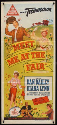 7c731 MEET ME AT THE FAIR Aust daybill '53 Dan Dailey, Diana Lynn, Scatman Crothers, musical art!