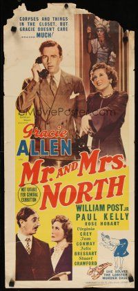 7c741 MR. & MRS. NORTH Aust daybill '42 Gracie Allen & William Post Jr in title roles, Paul Kelly!