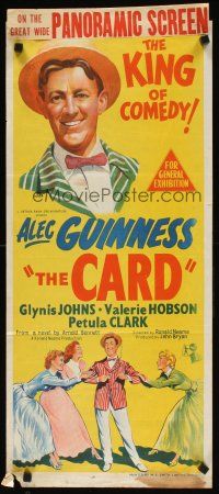 7c794 PROMOTER Aust daybill '52 The Card, Alec Guinness, Glynis Johns, different art!