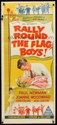 7c802 RALLY ROUND THE FLAG BOYS Aust daybill '59 Leo McCarey, Paul Newman loves Joanne Woodward!