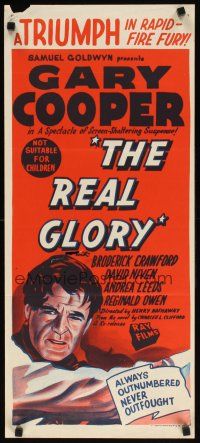 7c805 REAL GLORY Aust daybill R50s Gary Cooper, the story of a U.S. Army doctor's adventures!