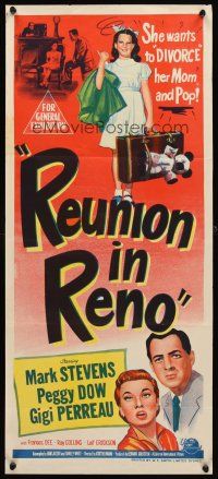 7c816 REUNION IN RENO Aust daybill '51 Gigi Perreau wants to divorce Mark Stevens & Peggy Dow!
