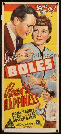 7c823 ROAD TO HAPPINESS Aust daybill '42 Mona Barrie & John Boles in his greatest love story