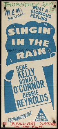 7c850 SINGIN' IN THE RAIN Aust daybill R60s Gene Kelly, Donald O'Connor, Debbie Reynolds, classic!