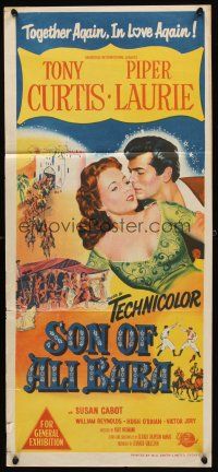 7c861 SON OF ALI BABA Aust daybill '52 stone litho art of Tony Curtis & sexy Piper Laurie!