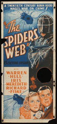 7c867 SPIDER'S WEB Aust daybill R50s crime serial, cool artwork of Warren Hull!
