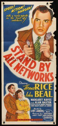 7c871 STAND BY ALL NETWORKS Aust daybill '42 female flyer Florence Rice exposed as Nazi spy!