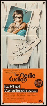 7c876 STERILE CUCKOO Aust daybill '69 Liza Minnelli is Pookie, she's 19 and wants to be loved!