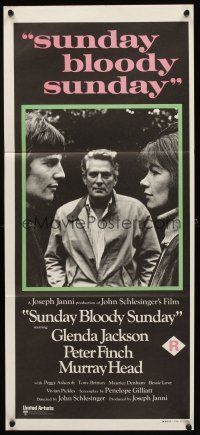 7c884 SUNDAY BLOODY SUNDAY Aust daybill '71 directed by John Schlesinger, Glenda Jackson!