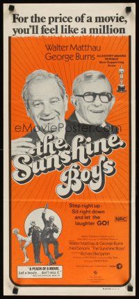 7c886 SUNSHINE BOYS Aust daybill '75 George Burns, Walter Matthau, Lee Meredith!