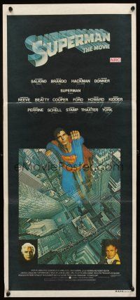 7c887 SUPERMAN Aust daybill '78 comic book hero Christopher Reeve, Gene Hackman, Marlon Brando!