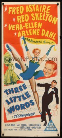 7c909 THREE LITTLE WORDS Aust daybill '50 art of Fred Astaire, Skelton & sexy dancing Vera-Ellen!