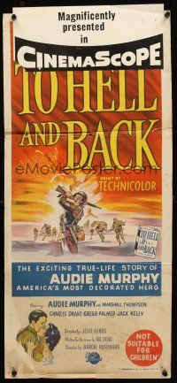 7c919 TO HELL & BACK Aust daybill '55 Audie Murphy's life story as a kid soldier in World War II!
