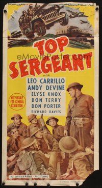 7c930 TOP SERGEANT Aust daybill '42 wacky Army solders Leo Carrillo & Andy Devine!