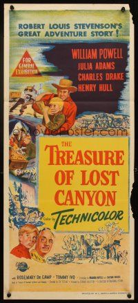 7c935 TREASURE OF LOST CANYON Aust daybill '52 William Powell in Robert Louis Stevenson adventure!