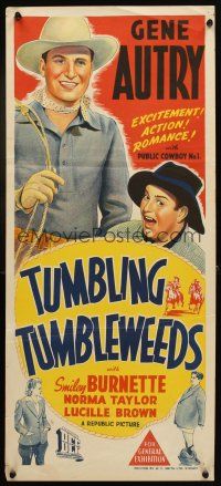 7c939 TUMBLING TUMBLEWEEDS Aust daybill R40s many great images of cowboy Gene Autry!