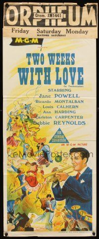 7c944 MGM stock Aust daybill 50s Jane Powell, Two Weeks With Love!