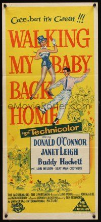 7c961 WALKING MY BABY BACK HOME Aust daybill '53 dancing Donald O'Connor & sexy Janet Leigh!