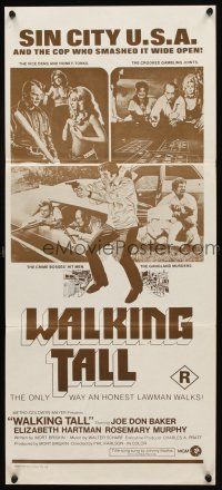 7c962 WALKING TALL Aust daybill R70s Joe Don Baker as Buford Pusser, classic!