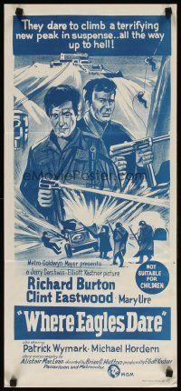 7c974 WHERE EAGLES DARE Aust daybill R70s Clint Eastwood, Richard Burton, Mary Ure, WWII action!