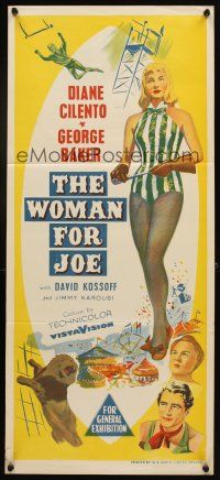 7c980 WOMAN FOR JOE Aust daybill '55 sexy full-length art of Diane Cilento, George Baker!