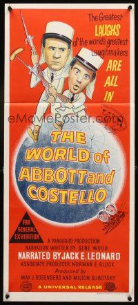 7c984 WORLD OF ABBOTT & COSTELLO Aust daybill '65 Bud & Lou are the greatest laughmakers!