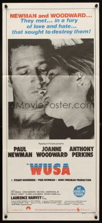 7c987 WUSA Aust daybill '70 different close image of Paul Newman & Joanne Woodward!