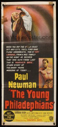 7c996 YOUNG PHILADELPHIANS Aust daybill '59 lawyer Paul Newman defends friend from murder charges!