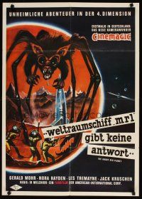 7c242 ANGRY RED PLANET German '63 great artwork of gigantic drooling bat-rat-spider creature!