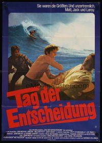 7c249 BIG WEDNESDAY German '78 John Milius surfing classic, surfers Vincent, Katt & Busey fighting