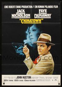 7c256 CHINATOWN German '74 Roman Polanski, Amsel art of Jack Nicholson & Faye Dunaway!