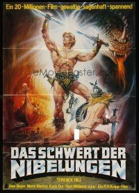 7c265 DAS SCHWERT DER NIBELUNGEN German '66 Casaro fantasy art of Hill & near-naked woman w/sword!