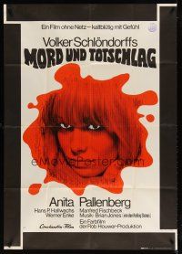 7c163 DEGREE OF MURDER German 33x47 '67 artwork of sexy Anita Pallenberg, men couldn't own her!
