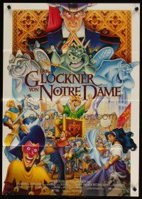 7c296 HUNCHBACK OF NOTRE DAME German '96 Walt Disney, Victor Hugo novel, cool art of cast!