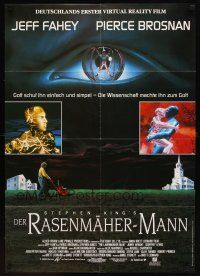7c314 LAWNMOWER MAN German '92 Stephen King sci-fi, Jeff Fahey, Pierce Brosnan!