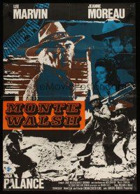 7c331 MONTE WALSH blue style German '70 artwork of cowboys Lee Marvin & Jack Palance!