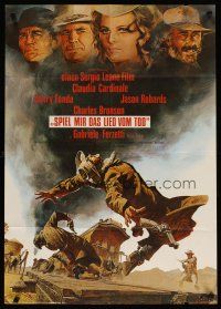7c342 ONCE UPON A TIME IN THE WEST German R78 Leone, art of Cardinale, Fonda, Bronson & Robards!