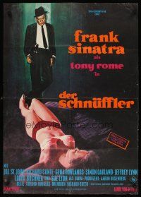 7c375 TONY ROME German '67 detective Frank Sinatra w/gun & sexy near-naked girl on bed!