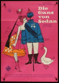 7c385 WITHOUT TRUMPET OR DRUM German '59 Die Gans von Sedan, cool romantic artwork!
