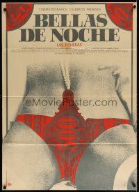 7c045 BELLAS DE NOCHE Mexican poster '75 Jorge Rivero, Sasha Montenegro, art by Rafael Lopez Castro!