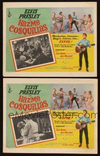 7c156 TICKLE ME set of 2 Mexican LCs '65 images of Elvis Presley, sexy Julie Adams!